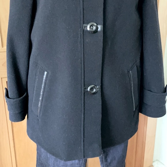 Marcona Black Wool Blend Peacoat, Size 10 - Picture 4 of 16